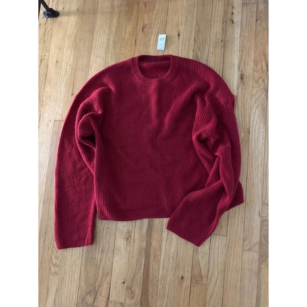 Gap soft cotton blend dark red boxy boyfriend sweater medium tall